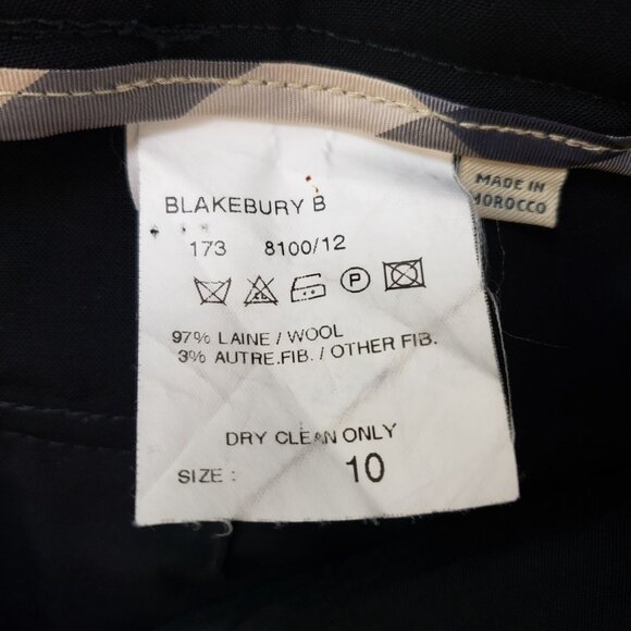 Burberry Blakebury Wool Blend Wide Leg Trouser Pants Size 10 - Picture 3 of 5